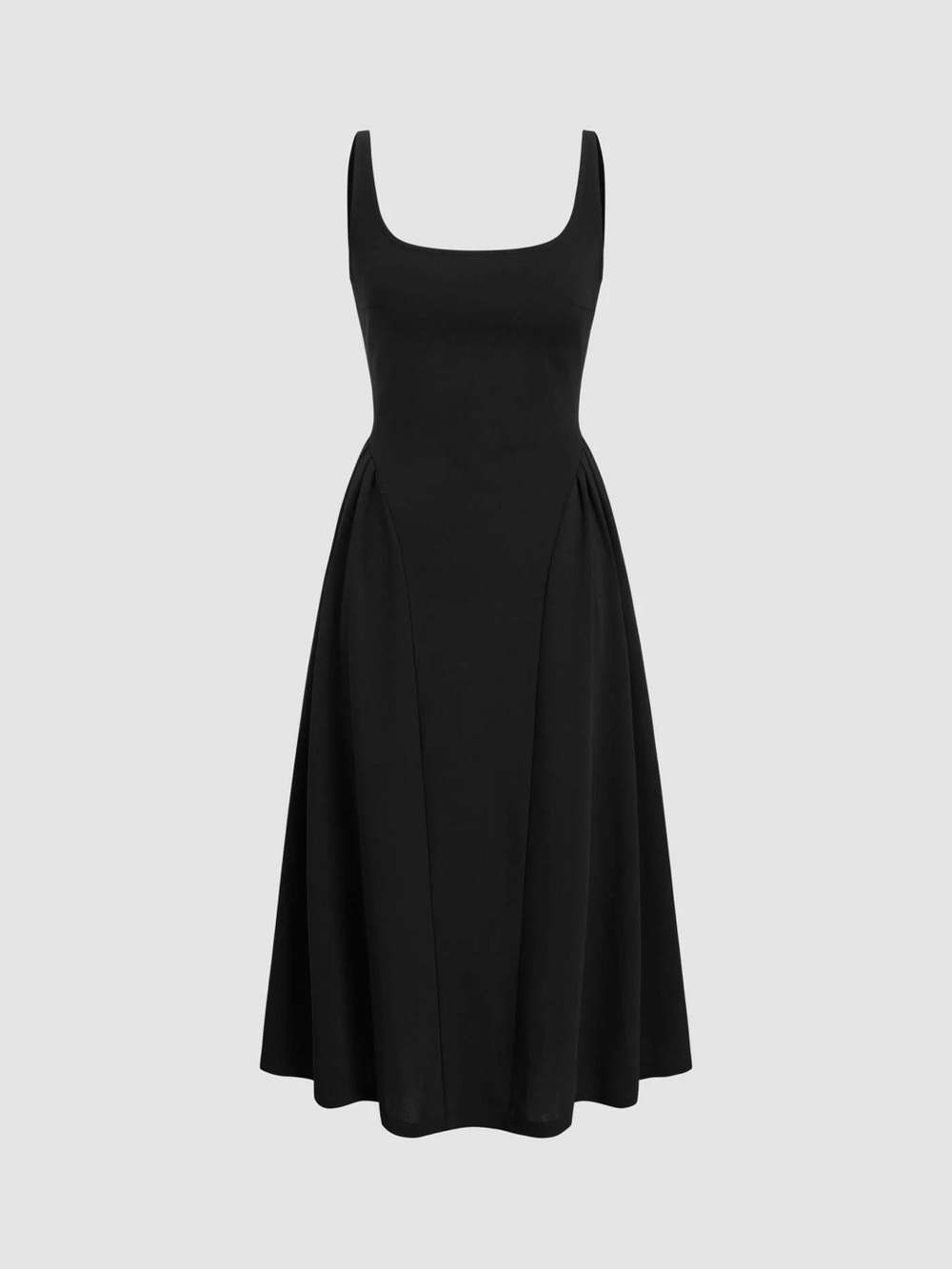CIDER Black Midi Scoop-Neck Dress - Picture 4 of 7